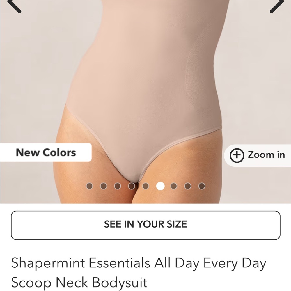 Shapermint All Day Scoop Neck Bodysuit — Nude